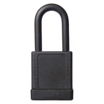 Lockout Padlock, Keyed Alike, Aluminum, Black, 1 1/2 In Shackle Height, 1 5/16