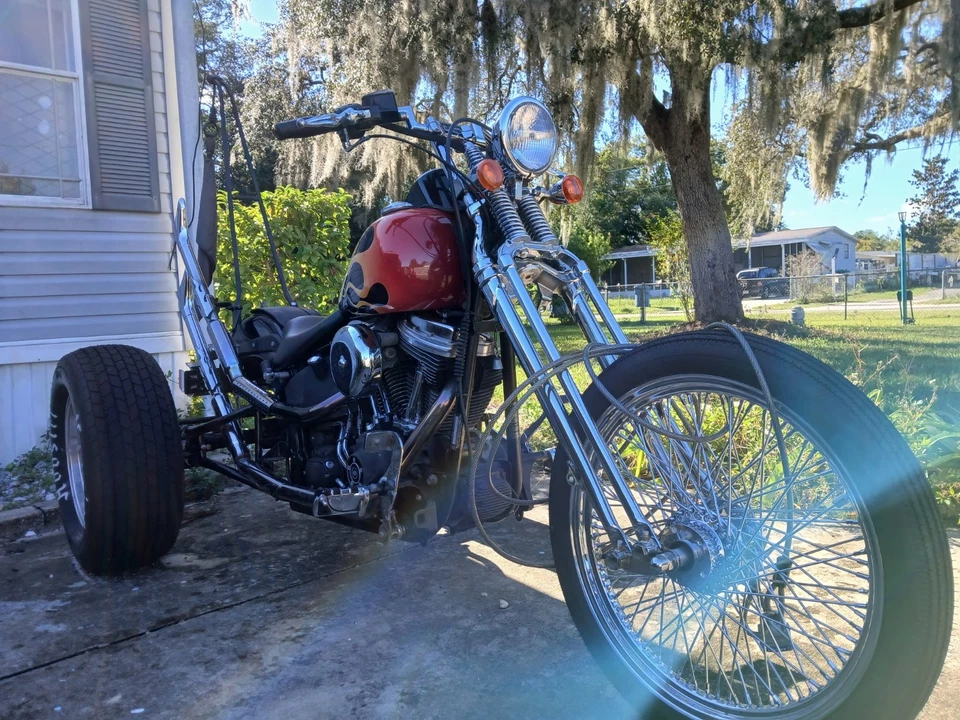 Triciclo Harley Davidson, bicicleta realmente genial, negra con llamas... Foto 4 de 4