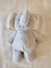 Carter's Plush Elephant Baby Lovey Gray White Ribbed Ears 2022 Stuffed Toy 11"