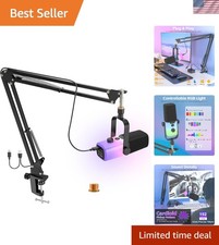 USB Gaming Microphone,PC Microphone for Phone Tablet with RGB for Streaming P...