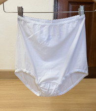 Vintage Silky White Nylon Panty High Waist Sissy Bikini Sheer Briefs Sz.6/M