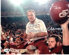 Barry Switzer signed 8x10 Photo Coach Oklahoma Sooners Football