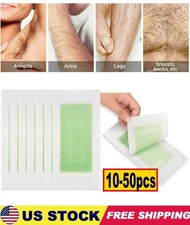 50PCS Hair Removal Paper Double Sided Cold Wax Strips Body Depilatory Patch Skin