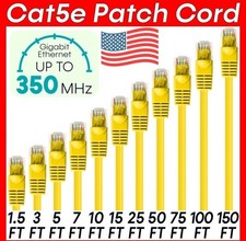 Yellow Cat5e Cable RJ45 Ethernet Patch Cord Router Cable LAN Network Wire Lot