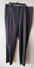St. John Pants Trousers Dark Brown Long Tapered Straight LIGHTWEIGHT SZ 10 MINT