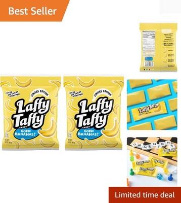 Individually Wrapped Banana Chewy Taffy Candy - 2 Pack of 3.5 oz Treats