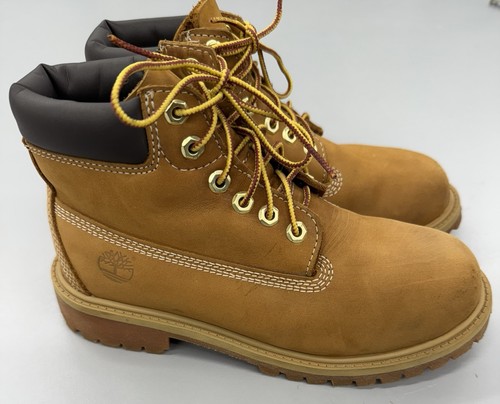 TIMBERLAND 12909 Stivali Junior 3M EU 3,5 Pelle Marrone Logo Primaloft 200 Grammi - Foto 2 di 12