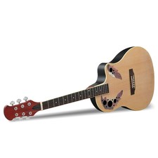 Glarry 41 inch Cutawary Round Back Acoustic Guitar Spruce Burlywood With Bag