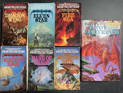 Complete Series Set DEATH GATE 1-7 Margaret Weis Lot Dragon Wing