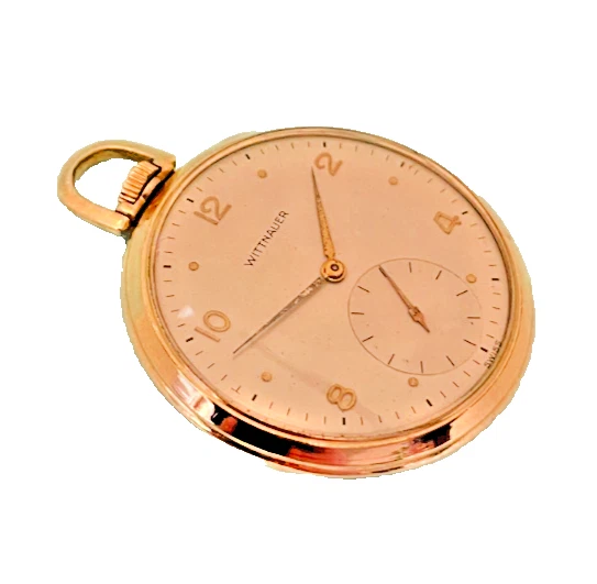 复古 Wittnauer 17 珠宝,10K 金色填充 12s 码怀表 — 第 2/4 张图片