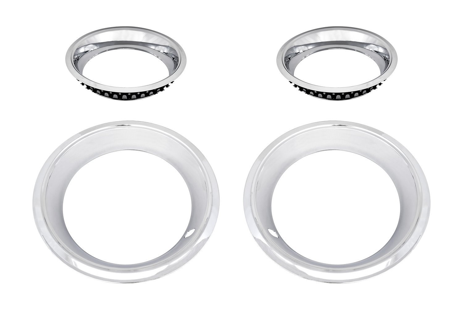 JEGS Stainless Steel 15-Inch Rally Trim Ring Set for 1968-1982 Chevy Corvette