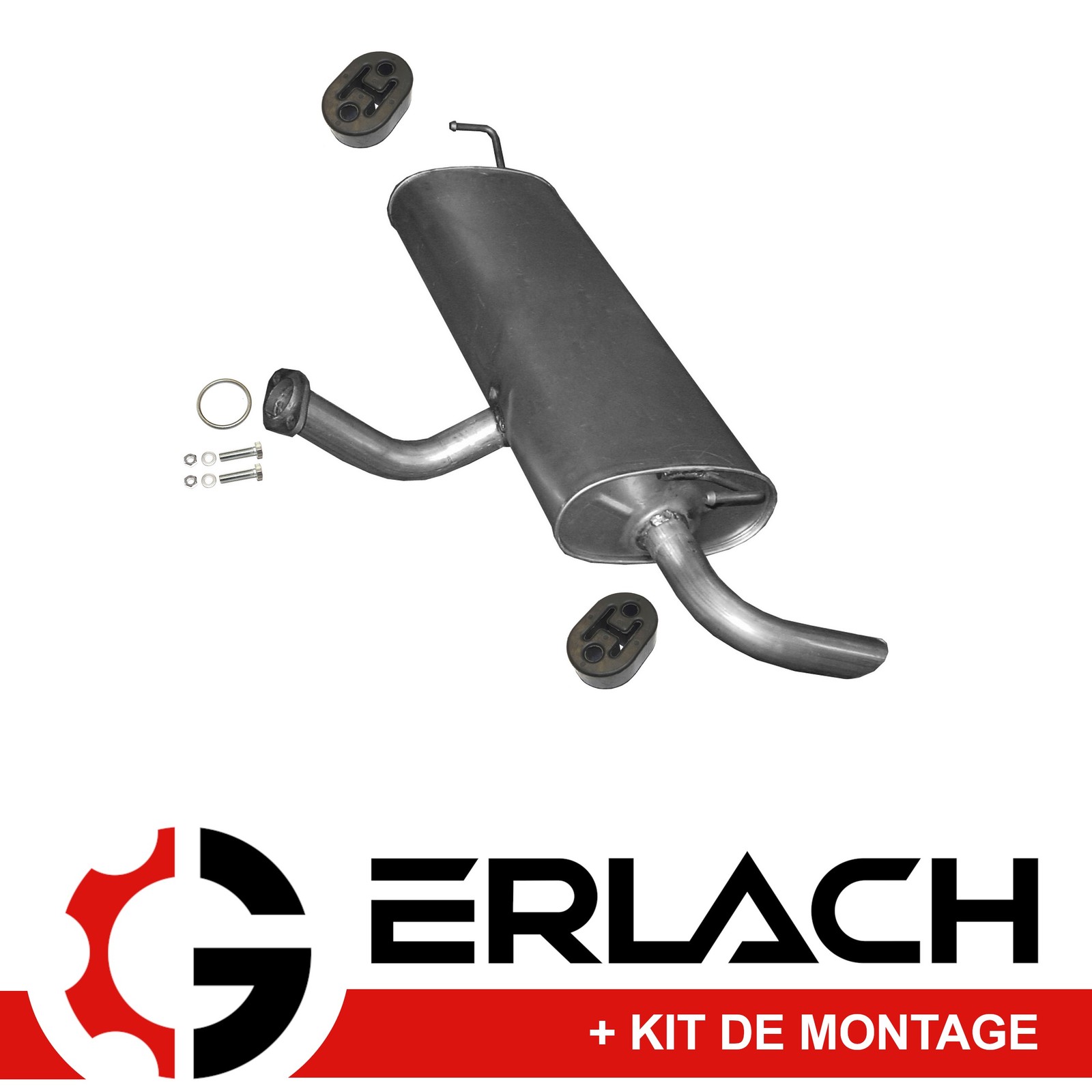 Silencieux arrière haute durabilité en acier aluminé pour Qashqai II et Kadjar dCi