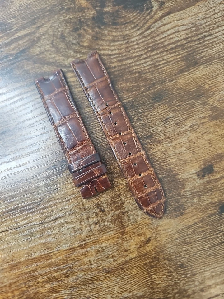 Reloj Cartier 20/18 mm OEM correa de cuero de cocodrilo marrón KD2TBR94 Foto 3 de 4
