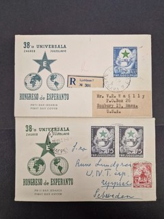 1953 Yugoslavia universal Esperanto covers. ref a1097