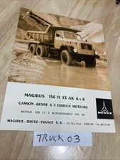 Magirus-Deutz 156 D23AK 6x6 170CV Caratteristica Prospetto Camion Peso Pesante