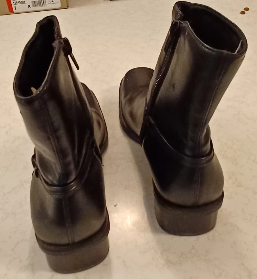 Naturalizer Zapatos Mujer DEPOT Negro Suave 6.5 N Cuero Botines Vestido Botas Foto 3 de 4