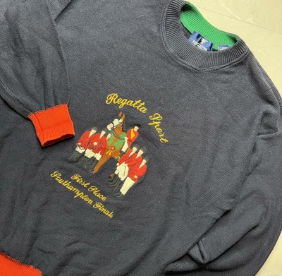 Vintage 90s Regatta Sport First Place Southampton Finals Horse Racing Sweater 
