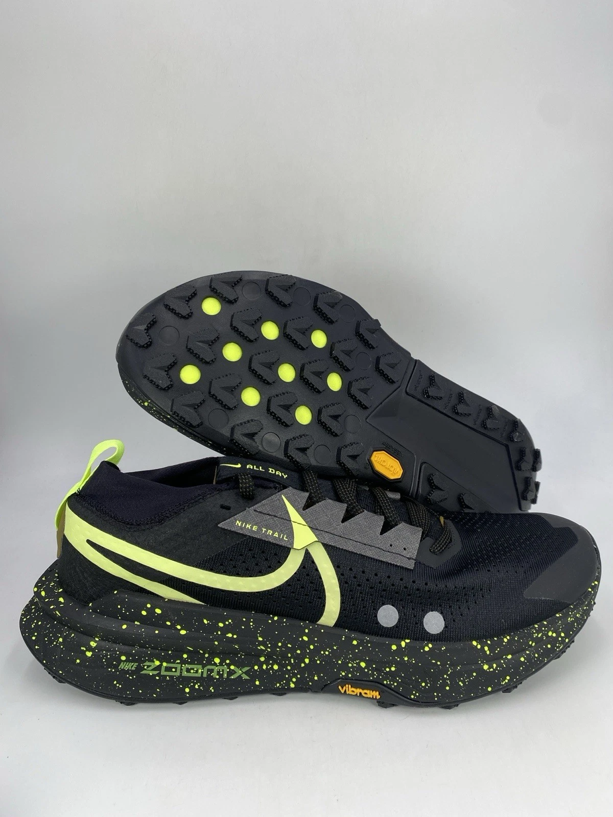 Nike ZoomX Zegma Trail 2 Black LT Lemon Twist Tattoo (FD5190 012) Men's Sz 14
