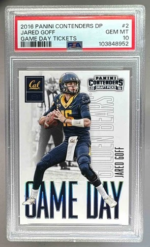 8952 Jared Goff 2016 Panini Contenders Draft Picks #2 Game Day Tickets RC PSA 10