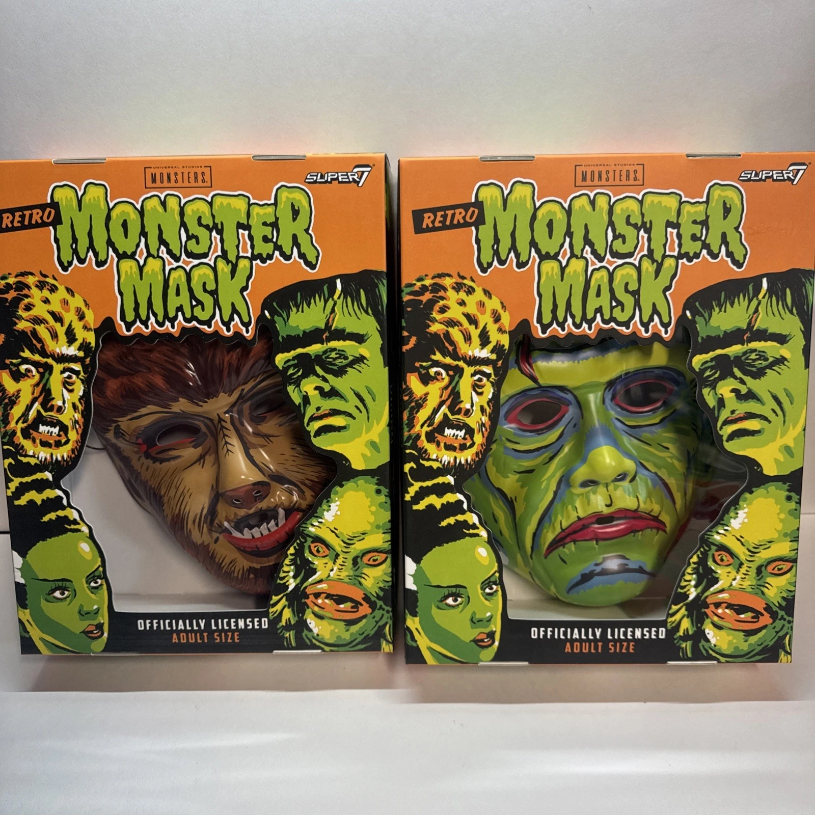 SUPER7 - Retro Monster Mask - Frankenstein & Wolfman - Universal Studios - NEW