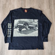 RARE Vintage Y2K Ben Davis Low Rider Long Sleeve Tshirt Size L Black