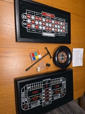 Vegas Casino 3 in 1 Set di Gioco in Legno, Roulette, Black Jack, Craps Box Set