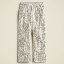 J.Crew Crewcuts Silver Shine Elastic Waist Wide Leg Pull-On Sequin Pant Sz 14