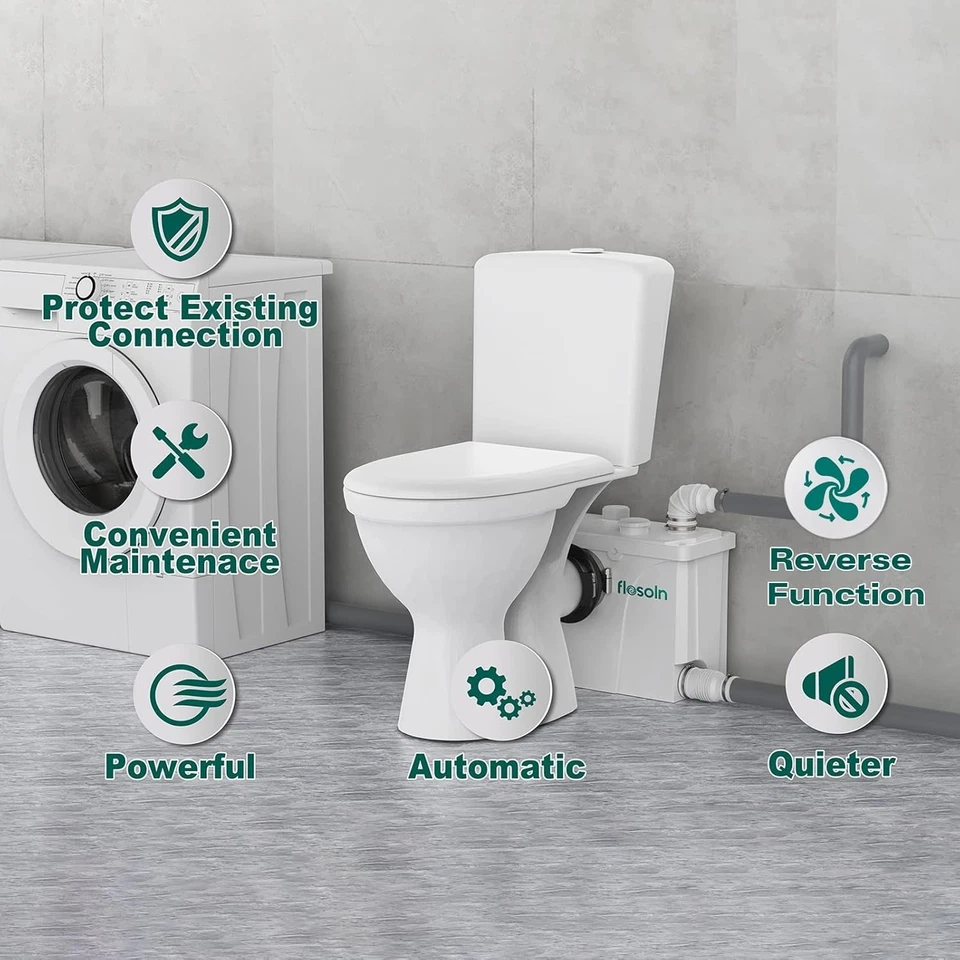 700W Fäkalienhebeanlage Schmutzwasserpumpen Hebeanlage Fäkalienpumpe Waschtisch - Bild 3 von 4