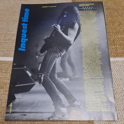 Vintage TOMMY T BARON VETTERLI CORONER LIVE A4 POSTER KERRANG MAGAZINE CLIPPING