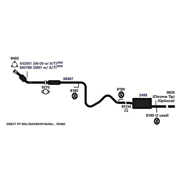 For Chevy Cobalt 05-10 Exhaust Muffler AP Exhaust MSL Maximum Aluminized Steel - Image 4 of 4