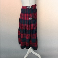 Vintage The Scotch House 100 Wool Kilt Skirt 8 Plaid Wrap Midi Pleated