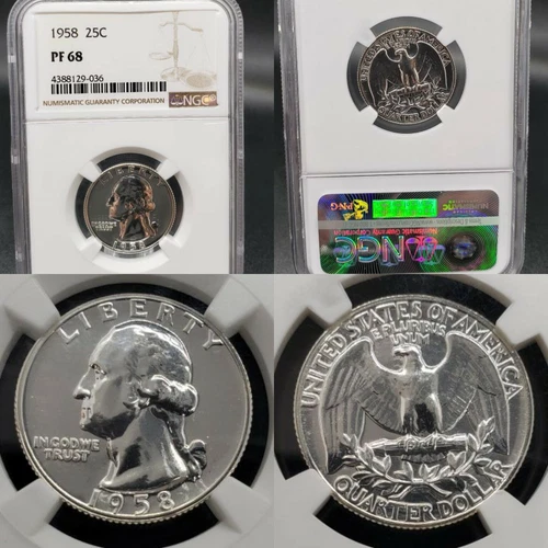 VERY NICE 1958 Washington 25c NGC PF68 Proof Quarter KVE Investments, LLC