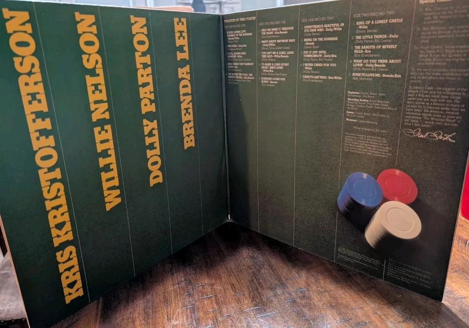 KRIS, WILLIE, DOLLY & BRENDA The Winning Hand 1982 2xLP JWG38389 - Image 3 of 4