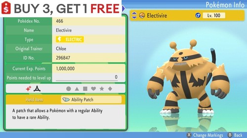 ✨ Electivire Brillante ✨ Pokemon Diamante Brillante Perla Brillante 6IV BDSP - Imagen 1 de 5
