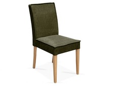Polsterstuhl Esstischstuhl Stuhl Sessel LORAN Beine Eiche Webstoff Olivgrün Grün
