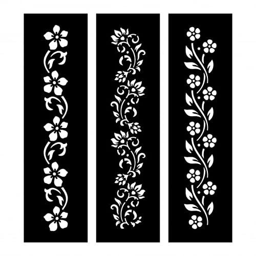 SelfAdhesive Flower Butterfly Arabic Design Henna Tattoos Stencils 3