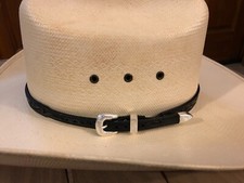 Hat Band 1/2" Black Tooled Leather