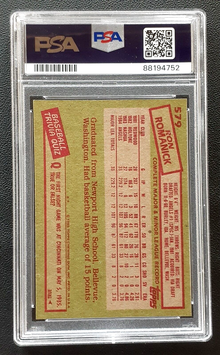 RON ROMANICK 1985 TOPPS 85 NO 579 PSA 9 59977 | eBay