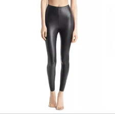 Commando Perfect Control Faux Leather Vegan Leggings in Black M