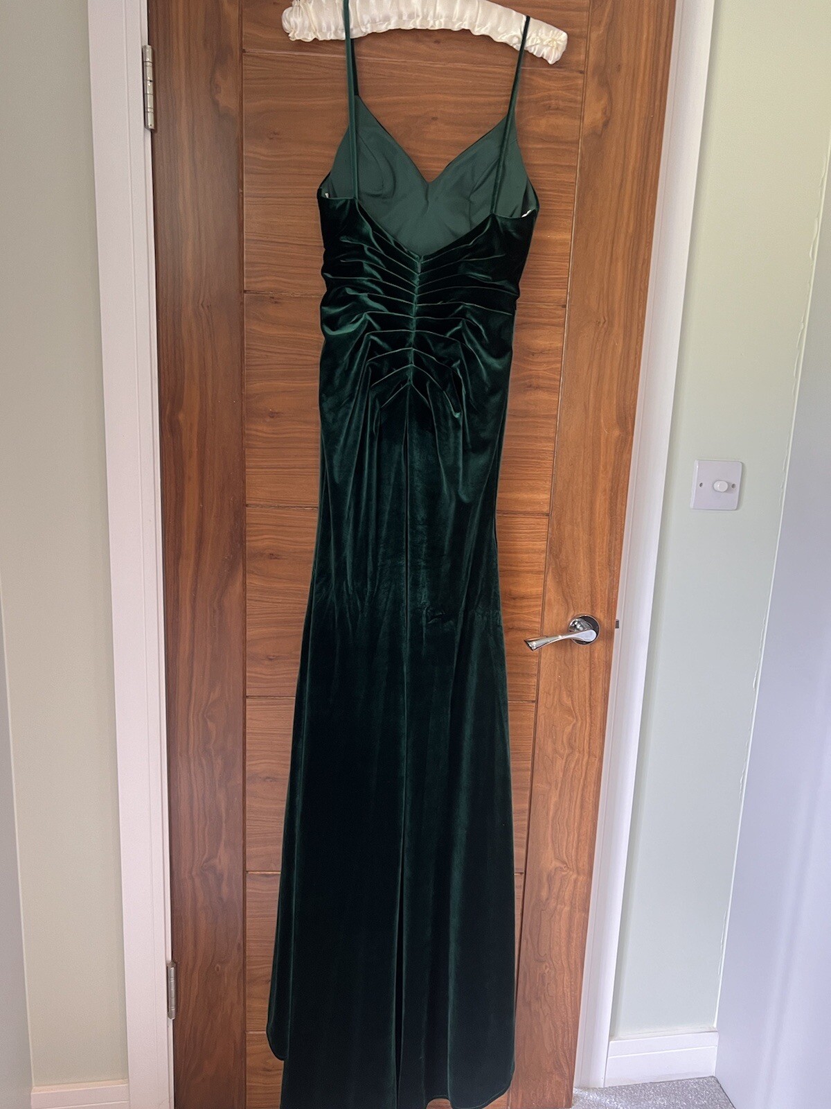 Jovani Dark Green  Velvet Long Evening Dress image 7