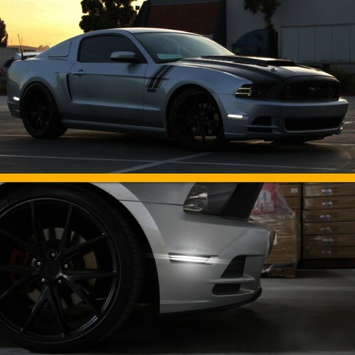 2x Front L/R White LED Side Marker Lamp Lamp Smoked Fit 2010-2014 Ford Mustang - Picture 3 of 15