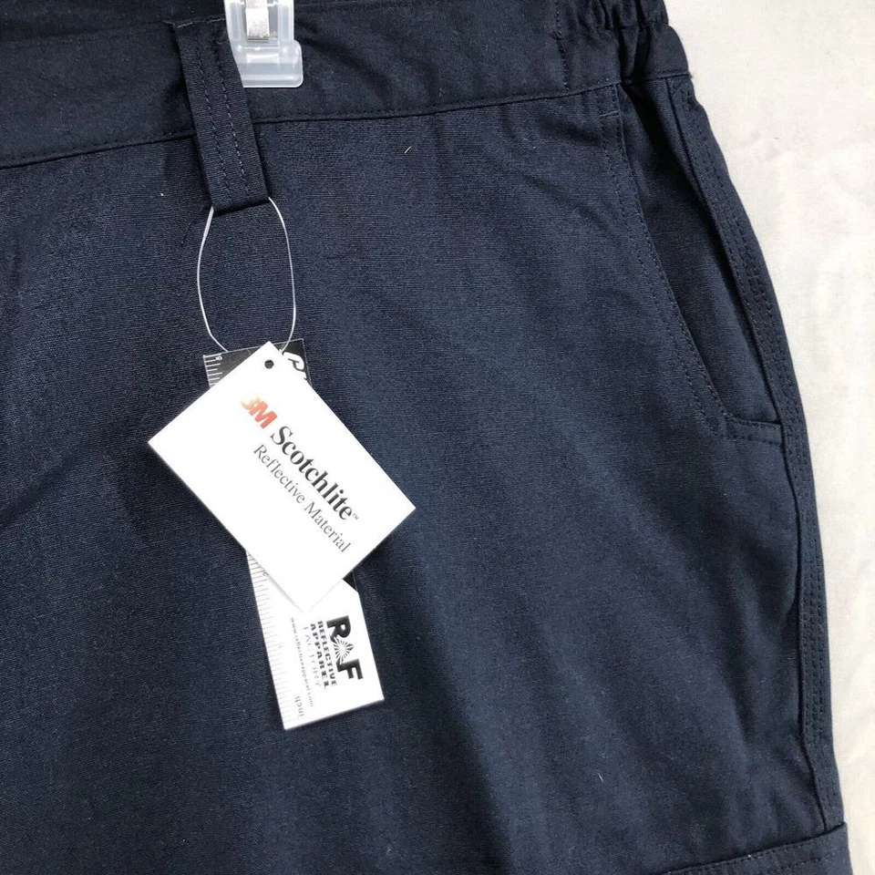 New 3M Scotchlite Reflective Straight Leg Navy Blue Mens Cargo Pants Size 5XL  2 - Image 2 of 4