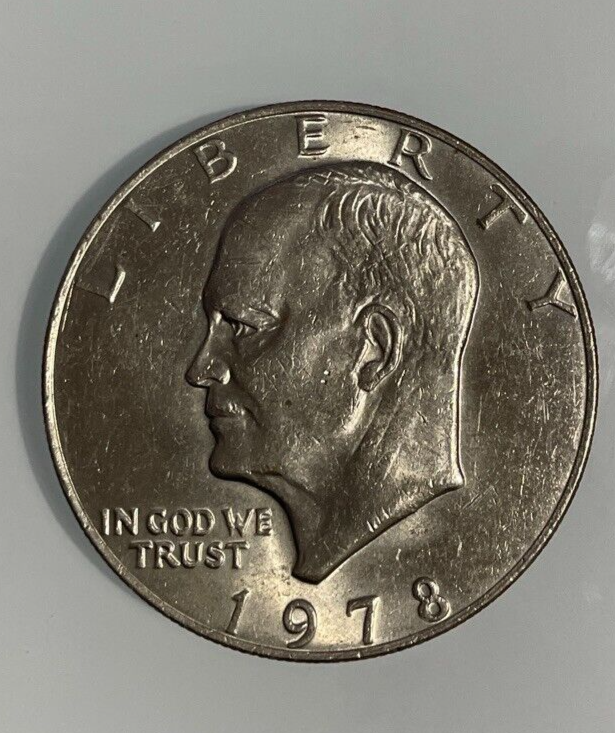 1978 President Eisenhower One Dollar Coin. NO Mint Mark. Great