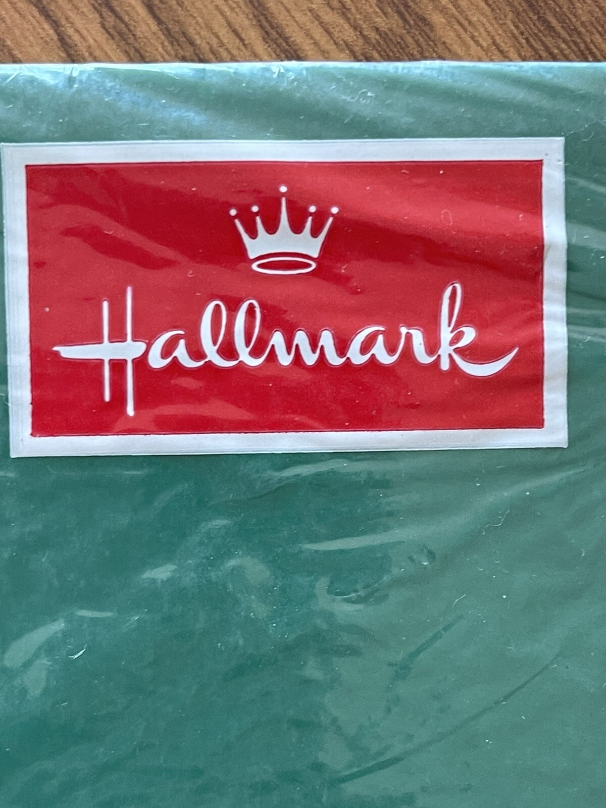 Vintage Hallmark gift wrapping paper.  Solid green design.  2 sheets sealed pkg.