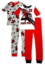 Spider-Man Boys 4 Piece Snug-Fit Pajama Set NWT Sleep Shirts  Pants Size 4