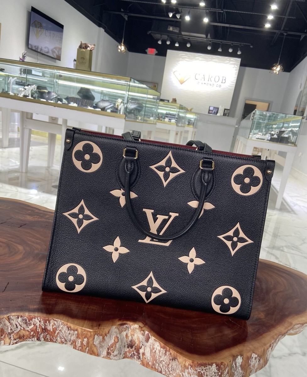 LOUIS VUITTON OnTheGo MM Bicolor Monogram Empreinte Tote Shoulder