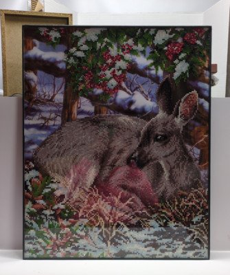 Framed Diamond Dotz Deer Quiet Moments Winter 20'' X 16''