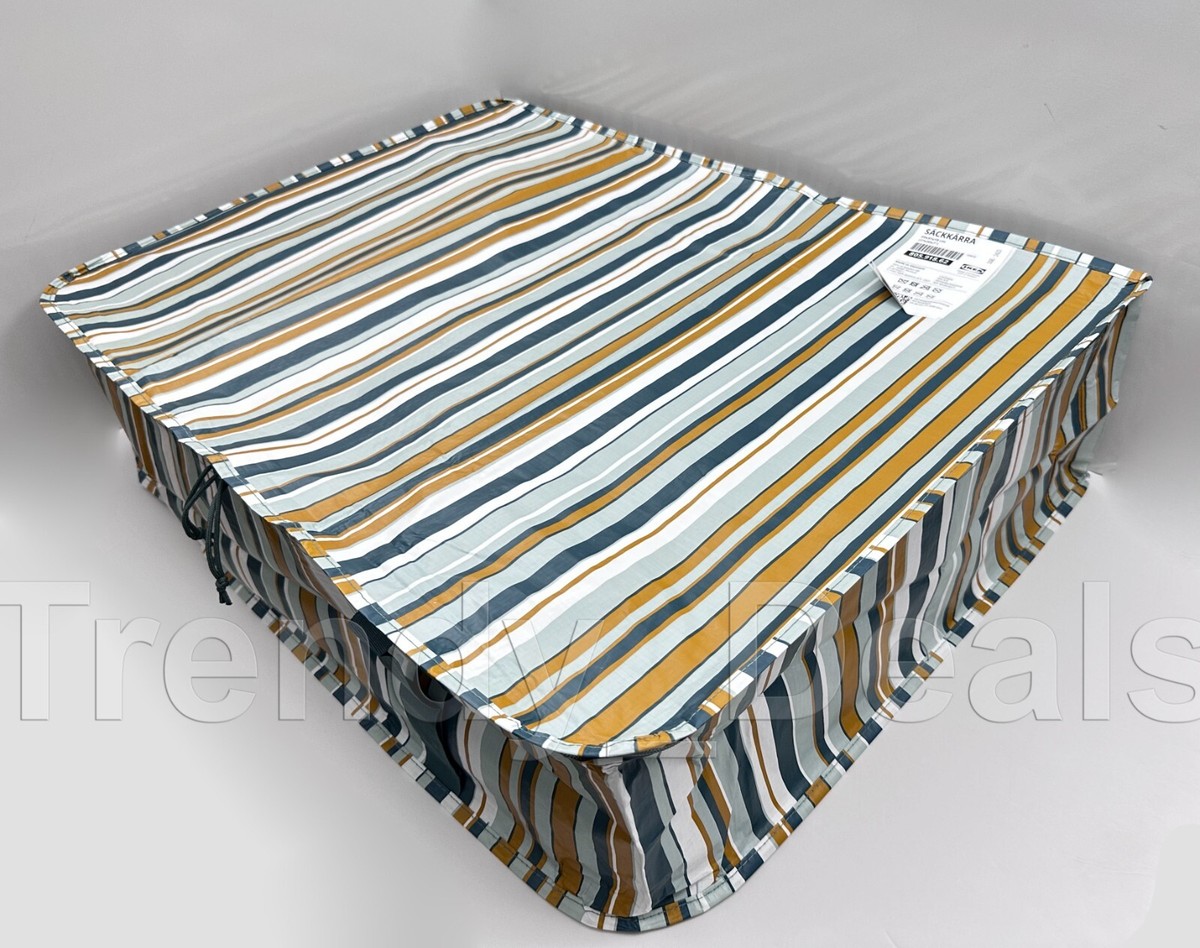Ikea SÄCKKÄRRA SACKKARRA Foldable Storage Box Bag, Striped