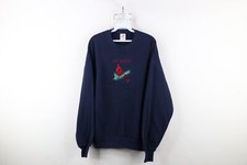 Vtg 90s Streetwear Womens L Faded Nature Up North Cardinal Bird Sweatshirt USA