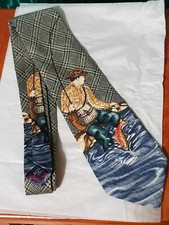 Novelty Silk Necktie for Fisherman, Excellent Condition